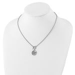 Sterling Silver Rhodium-plated Polished CZ MOM 18 inch Necklace - Product Photo