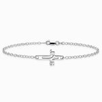 Sterling Silver Rhodium-plated Jesus Cross Anklet - Product Photo