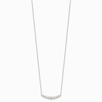Sterling Silver Graduated CZ 18in Bar Necklace - Product Photo
