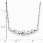 Sterling Silver Graduated CZ 18in Bar Necklace - Product Photo