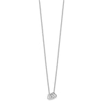 Sterling Silver Rhodium-plated 18in Hearts Necklace - Product Photo