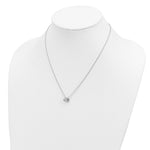 Sterling Silver Rhodium-plated 18in Hearts Necklace - Product Photo