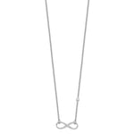Sterling Silver Rhodium-plated CZ Infinity Knot Necklace - Product Photo