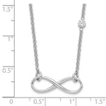 Sterling Silver Rhodium-plated CZ Infinity Knot Necklace - Product Photo