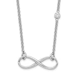Sterling Silver Rhodium-plated CZ Infinity Knot Necklace - Product Photo