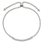 Sterling Silver Rhodium-plated CZ Adjustable Bracelet - Product Photo