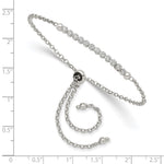 Sterling Silver Rhodium-plated CZ Adjustable Bracelet - Product Photo