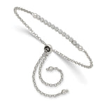 Sterling Silver Rhodium-plated CZ Adjustable Bracelet - Product Photo