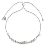 Sterling Silver Polished Beaded 2-Strand Adjustable Bracelet - Product Photo