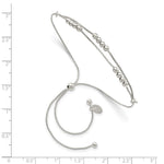 Sterling Silver Polished Beaded 2-Strand Adjustable Bracelet - Product Photo