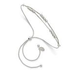 Sterling Silver Polished Beaded 2-Strand Adjustable Bracelet - Product Photo