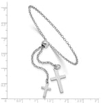 Sterling Silver Rhodium-plated Cross Adjustable 5in to 8.75in Bracelet - Product Photo