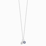 Sterling Silver Rhodium-plated CZ Eye and Hamsa Charm Necklace - Product Photo