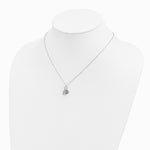 Sterling Silver Rhodium-plated CZ Eye and Hamsa Charm Necklace - Product Photo