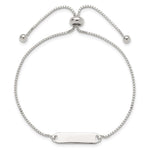 Sterling Silver Polished Bar Adjustable Bracelet - Product Photo