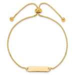 Sterling Silver Gold-tone Polished Bar Adjustable Bracelet - Product Photo