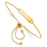 Sterling Silver Gold-tone Polished Bar Adjustable Bracelet - Product Photo
