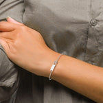 Sterling Silver Polished Bar w/ Heart Adjustable Bracelet - Product Photo
