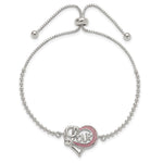 Sterling Silver Glitter Infused Infinity LOVE Adjustable Bracelet - Product Photo