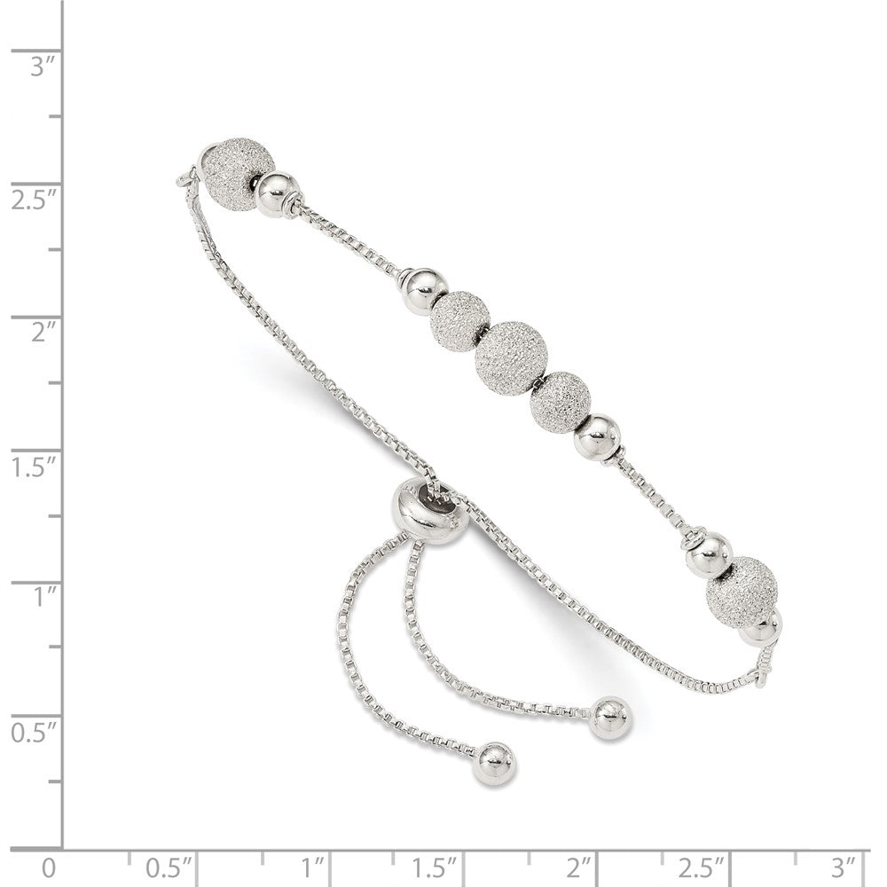 Sterling Silver Beaded Adjustable Bracelet - Product Photo