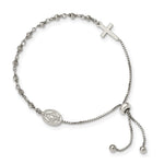Sterling Silver Miraculous Medal Adjustable Bracelet - Product Photo