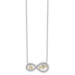 Sterling Silver Gold-plated MOM and ME CZ Infinity Necklace - Product Photo