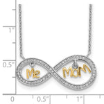 Sterling Silver Gold-plated MOM and ME CZ Infinity Necklace - Product Photo