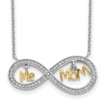 Sterling Silver Gold-plated MOM and ME CZ Infinity Necklace - Product Photo
