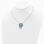 Sterling Silver Rhodium-pltd Created Opal Dreamcatcher with 2in ext Necklace - Product Photo