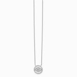 Sterling Silver Rhodium Plated CZ Evil Eye Necklace with 2in ext. - Product Photo