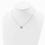 Sterling Silver Rhodium Plated CZ Evil Eye Necklace with 2in ext. - Product Photo