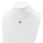 Sterling Silver Rhodium-pltd CZ Heart LOVE YOU MOM with 2in ext Necklace - Product Photo