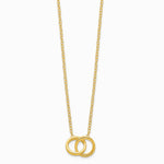 Sterling Silver Gold-tone Polished 2-Rings Necklace - Product Photo
