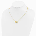 Sterling Silver Gold-tone Polished 2-Rings Necklace - Product Photo