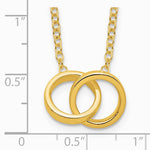 Sterling Silver Gold-tone Polished 2-Rings Necklace - Product Photo