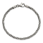 Sterling Silver Antiqued Polished Rope Bracelet - Product Photo