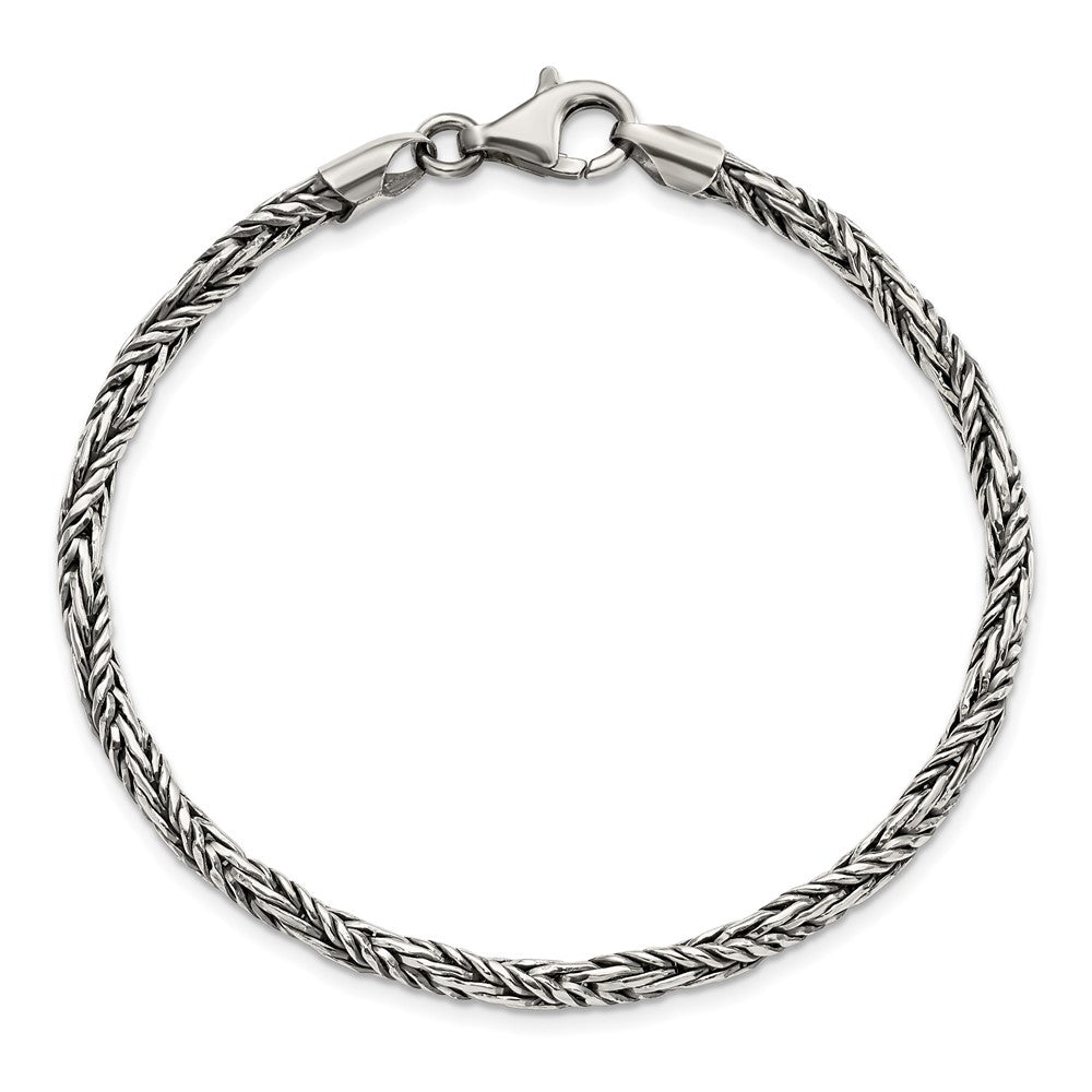 Sterling Silver Antiqued Polished Rope Bracelet - Product Photo