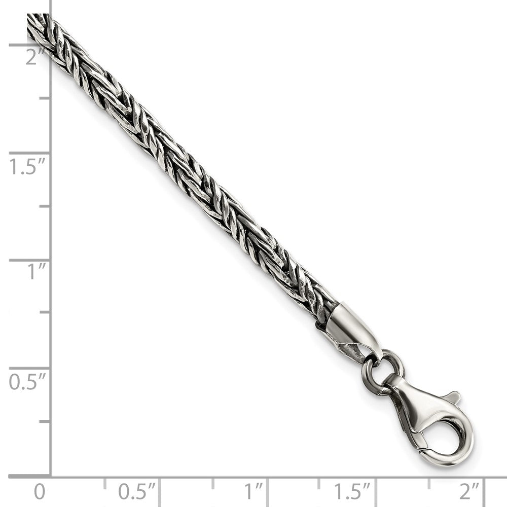 Sterling Silver Antiqued Polished Rope Bracelet - Product Photo