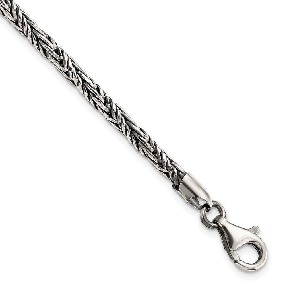 Sterling Silver Antiqued Polished Rope Bracelet - Product Photo