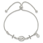 Sterling Silver Miraculous & Crosses Adjustable Bracelet - Product Photo