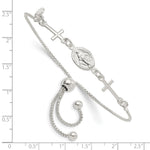 Sterling Silver Miraculous & Crosses Adjustable Bracelet - Product Photo