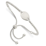 Sterling Silver Polished Beaded Adjustable Bracelet - Product Photo