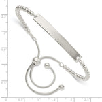 Sterling Silver Polished Beaded Adjustable ID Bracelet - Product Photo