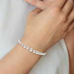 Sterling Silver Polished Beaded Adjustable Bracelet - Product Photo