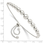 Sterling Silver Polished Beaded Adjustable Bracelet - Product Photo