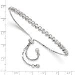 Sterling Silver Polished Rhodium-plated CZ Adjustable Bracelet - Product Photo