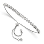 Sterling Silver Polished Rhodium-plated CZ Adjustable Bracelet - Product Photo