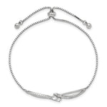 Sterling Silver Polished Rhodium-plated CZ Adjustable Bracelet - Product Photo
