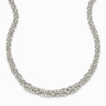 Sterling Silver Polished Byzantine Graduated Link Necklace - Product Photo