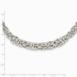 Sterling Silver Polished Byzantine Graduated Link Necklace - Product Photo